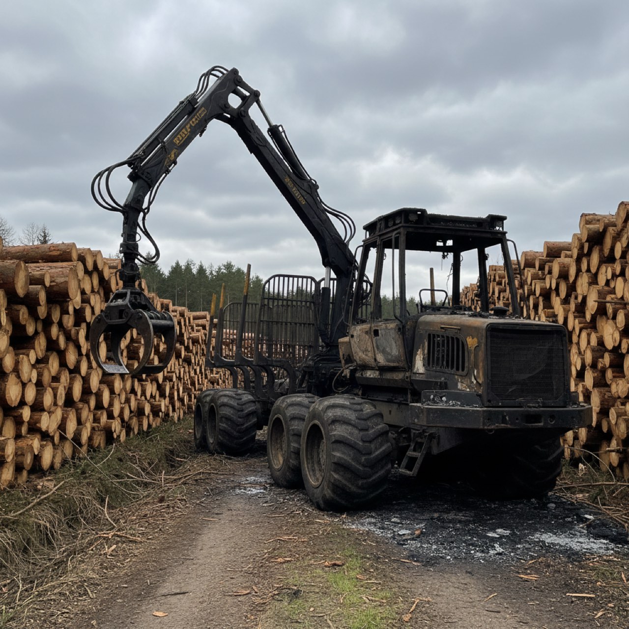 Forwarder, Brandschaden